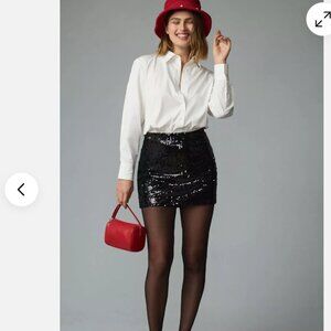 Anthropologie Mare Mare Button-Down Sequin Twofer Mini Dress SMALL